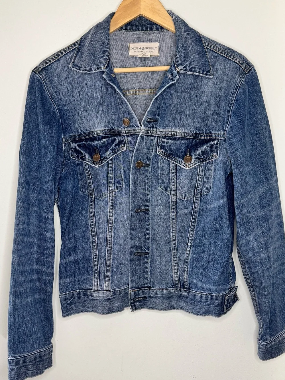Ralph Lauren Denim & Supply Classic Jean Jacket Distressed Women’s Small Preppy - Picture 1 of 6